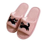 Pantofole da donna e gatti, antiscivolo, in peluche, calde pantofole per la casa, pantofole per gli ospiti, Colore: rosa., 44 EU