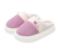 Pantofole da donna e uomo, calde, invernali, in peluche, calde, unisex, comode, a maglia, in feltro, larghe, leggere, per interni ed esterni, Lilla, 38 EU
