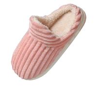 Pantofole da donna e uomo, invernali, calde, morbide, in peluche, unisex, antiscivolo, per interni ed esterni, in cotone, per l'inverno, per la casa, in feltro, Colore: rosa., 40 EU