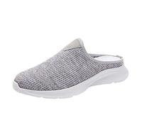 Pantofole da donna, eleganti, con suola morbida, per attività all'aperto, scarpe basse da passeggio, per il tempo libero, comode da jogging, pantofole leggere, grigio., 42 EU