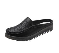 Pantofole da donna estive anteriori chiuse ciabatte donna estive posteriori aperte eleganti scarpe singole in pelle mezze pantofole ricamo floreale mules antiscivolo scarpe da giardino comode e