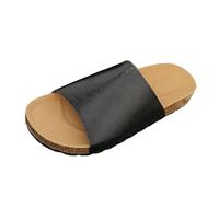 Pantofole da donna estive casual suola spessa zeppa infradito romani sandali eleganti scarpe da spiaggia per comode gite estive, Nero , 41 EU