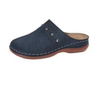 Pantofole da donna, estive, con punta chiusa, comode, tinta unita, suola spessa, traspiranti, per attività all'aperto, grandi dimensioni, spiaggia, piscina, 36-43, Blu, 37 EU