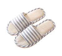 Pantofole da donna estive in lino, scarpe da passeggio da donna leggere, comode ortopediche, pantofole interne comode, pantofole da doccia antiscivolo, scarpe quotidiane multiuso, tong - piatto, navy