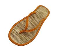 Pantofole da donna estive infradito in bambù antiscivolo ciabatte indoor paglia, infradito antiscivolo antiscivolo da bagno da uomo ciabatte da spiaggia unisex, Colore: arancione., 40 EU