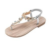 Pantofole da donna estive, sandali da donna, alla moda, robusti, ideali per avventure in città e viaggi, con suola flessibile e look alla moda, per esplorazioni da donna, argento, 42 EU Larga