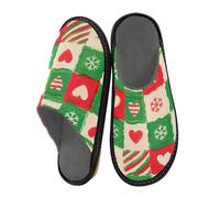 Pantofole da donna Felice Natale fiocchi di neve a scacchi pantofole colorate per le donne dormienti indoor pantofole da donna pantofole da donna pantofole per la casa accoglienti pantofole da donna