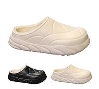 Pantofole da donna foderate zoccoli da donna pantofole antiscivolo unisex da giardino invernali pantofole da interno pantofole leggere pantofole comode in peluche cursori neri bianchi per coppia