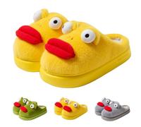 Pantofole da donna Fuzzy Slip-on pantofole per interni ed esterni scarpe da casa pantofole non convenzionali pantofole a cartoni animati, Giallo, 8-9