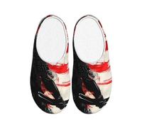 Pantofole da donna giapponesi Samurai in flanella, pantofole da uomo con bandiera giapponese, antiscivolo, calde, invernali, per interni ed esterni, Multicolore, 3X-Large