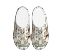 Pantofole da donna in flanella con foglie di coniglietto carino per uomo coniglio pasquale antiscivolo calde scarpe invernali per interni ed esterni, Multicolore, X-Small Men/ Medium Women
