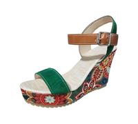 Pantofole da donna in gomma, sandali da donna, robusti ed eleganti, adatti per avventure e viaggi, con suola stabile e buona tenuta, per passi, sandali ortopedici, verde, 42 EU Larga