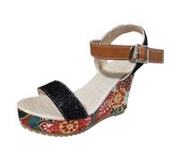 Pantofole da donna in gomma, sandali da donna, robusti ed eleganti, adatti per avventure e viaggi, con suola stabile e buona tenuta, per passi, sandali ortopedici, Nero , 39 EU Larga