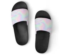 Pantofole da donna in lamina olografica pastello per la casa da uomo scivoli doccia sandali scarpe da bagno, Stile:, 36 EU