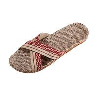 Pantofole da donna, in paglia, da uomo, da donna, antiscivolo, unisex, per l'estate, Airfoot Cloud Slides, scarpe da spiaggia, Colore: rosso, 39/40 EU