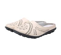Pantofole da donna in pelle, chiuse, leggere, antiscivolo, comode, morbide, traspiranti, da spiaggia, casual, per la casa e tutti i giorni, beige., 43 EU