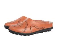 Pantofole da donna in pelle, chiuse, leggere, antiscivolo, comode, morbide, traspiranti, da spiaggia, casual, per la casa e tutti i giorni, Colore: arancione., 41 EU