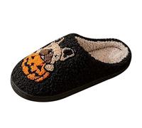 Pantofole da donna in pelliccia, pantofole in peluche, ciabatte da donna, pantofole per la casa, sandali con punta aperta - ortopedico per la casa Slipper, Colore: nero., 44 EU