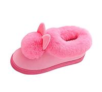 Pantofole da donna in peluche a forma di coniglio, chiuse, per interni, tinta unita, invernali, per la casa, alla moda, morbide e carine, Colore: rosa., 38/39 EU