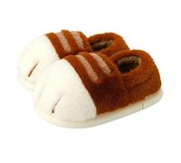 Pantofole da donna in peluche, con scritta in lingua tedesca "Cat Paw Slippers per la schiena chiusa", divertenti, comode e calde, per interni ed esterni, caffè, 36 EU
