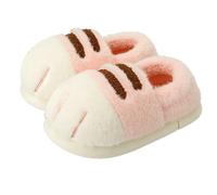 Pantofole da donna in peluche, con scritta in lingua tedesca "Cat Paw Slippers per la schiena chiusa", divertenti, comode e calde, per interni ed esterni, Colore: rosa., 38 EU