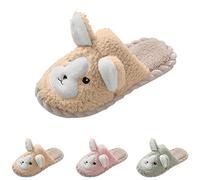 Pantofole da donna in peluche e calde, con caricatura, in feltro, antiscivolo, leggere, invernali, morbide, unisex, morbide, piatte per la casa, chiuse, in feltro, caffè, 41 EU