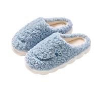 Pantofole da donna in peluche, invernali, con suola morbida, imbottite, in cotone, antiscivolo, calde, per la casa, per la casa, per la casa, per la casa, per la casa, Celeste., 44 EU