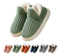 Pantofole da donna, invernali, calde, calde, morbide, a forma di nuvola, per uomo e donna, pantofole invernali calde e soffici per la casa, verde, 38/39 EU