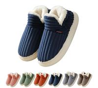 Pantofole da donna, invernali, calde, calde, morbide, a forma di nuvola, per uomo e donna, pantofole invernali calde e soffici per la casa, blu, 46/47 EU