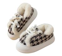 Pantofole da donna invernali, calde, chiuse, comode, antiscivolo, in peluche, in memory foam, morbide, comode e confortevoli, in peluche, caffè, 38 EU