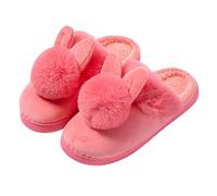 Pantofole da donna, invernali, calde, in feltro, per la casa, per interni ed esterni, in peluche, Rosso anguria, 38 EU