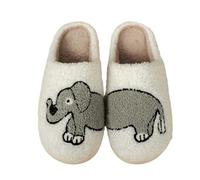 Pantofole da donna invernali da uomo, calde, morbide, in peluche, con animali e simpatiche, per la casa, per interni ed ragazze, comode, bianco, 38 EU