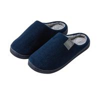 Pantofole da donna invernali, in peluche, da uomo, calde, in feltro, unisex, morbide, comode, in peluche, antiscivolo, foderate, per interni ed esterni, EU 36-44, 02 blu navy, 44 EU