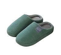 Pantofole da donna invernali, in peluche, da uomo, calde, in feltro, unisex, morbide, comode, in peluche, antiscivolo, foderate, per interni ed esterni, EU 36-44, 04 verde., 36 EU