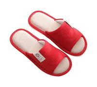 Pantofole da donna lavabili spa slipper piatte con punta aperta, comode pantofole per ospiti, pantofole da bagno, pantofole per uomo e donna, Colore: rosso, 40 EU