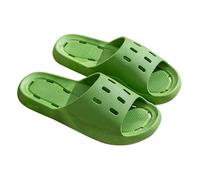 Pantofole da donna, leggere, antiscivolo, con suola spessa, per bagno, piscina, spiaggia, casa, interni/esterni, Verde, 39 EU