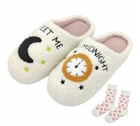 Pantofole da donna, Meet Me At Midnight, soffici e accoglienti, per camera da letto, unisex, per interni ed esterni, ideali come regalo di compleanno, Bianco, 6.5