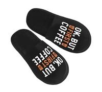 Pantofole da Donna Ok But First Coffee Calde Slippers Pelose Moda Scarpe da Casa Uomo Interne M