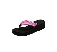 Pantofole da Donna Pantofole a Cuneo colorato per Le Donne Flip di Spiaggia del Fondo Spesse infrasoli da Spiaggia per Esterni vetage Casual venature Diapositive Sandali Sandals estatepink, 9,5 UK