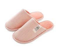 Pantofole da Donna Pantofole Invernali in Cotone per la casa a Righe semplici da Coppia Pantofole Calde Calde con Fondo Spesso Femminile Pantofole da Uomo Slip on (Colore: C, Dimensioni: 44-45) (A 40