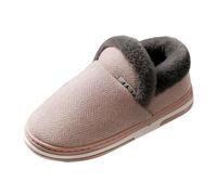 Pantofole da donna per autunno e inverno, spesse non interne in caldo cotone felpato pantofole da passeggio per le donne, rosa, 37 EU