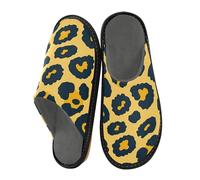 Pantofole da donna per le donne che dormono al coperto pantofole per la casa pantofole per le donne comode, Pelle Di Leopardo Animale Texture Oro Nero, 37/37.5 EU