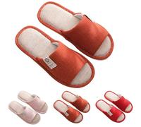 Pantofole da donna per ospiti, pantofole da hotel, lavabili e lavabili, con punta aperta, comode pantofole da bagno per uomo e donna, Rosso anguria., 39 EU