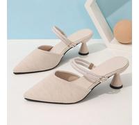 Pantofole da donna primavera/autunno con punta affusolata e tacco alto, indossabili in due modi, eleganti, mule CN35,CN36,CN37,CN38,CN39,CN40,CN41,CN42