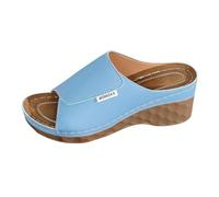 Pantofole da donna primaverili e : spesse e casual con tacco ed eleganti puntali per esterni alla moda donna negozio scarpe, Celeste., 36 EU