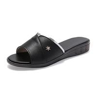 Pantofole da Donna Scarpe da Donna Estate Sandali da Spiaggia Piatta Non slittati Sandali per spiaggianti Dita delle Punta di Punta Sliforsschwarz, 2.5 Regno Unito