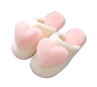 Pantofole da donna soffici a forma di cuore, pantofole da donna a forma di cuore, alla moda, adorabili, comode, casual, per la casa, soffici, termiche, con suola morbida, per autunno e inverno, rosa