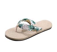 Pantofole da donna sotto i 10 anni infradito estive piatte primavera pantofole casual pantofole da donna infradito da donna con supporto arco, bianco, 38 EU