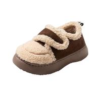Pantofole da esterno per le donne in pile copertura tallone forma pane | Design a forma di pagnotta, tacco chiuso, pile felpato, suola in PVC, antiscivolo, taglia 36-40, caldo inverno all'aperto e