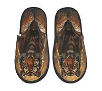 Pantofole da Interno Tiger In The Fallen Leaves Tree Print Calde Ciabattine Comodo Comode Leggero Scarpe da Casa Uomo Inverno L